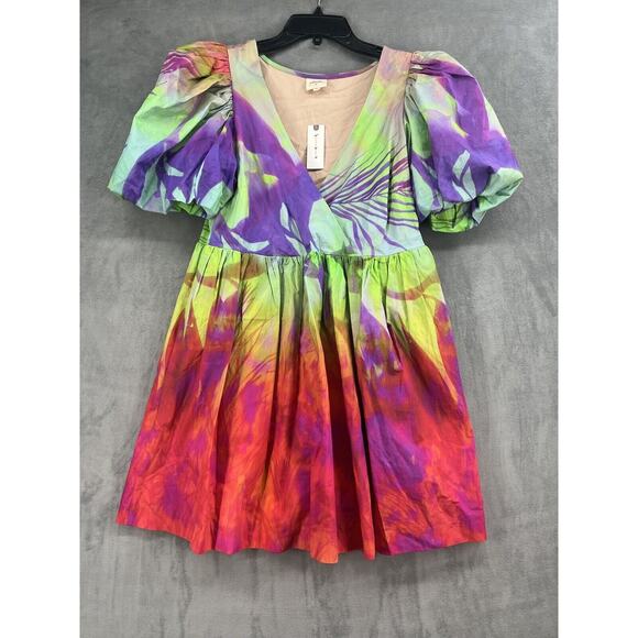 Anthropologie Plenty by Tracy Reese Puff-Sleeve Surplice Dress Size Xs - Picture 2 of 10